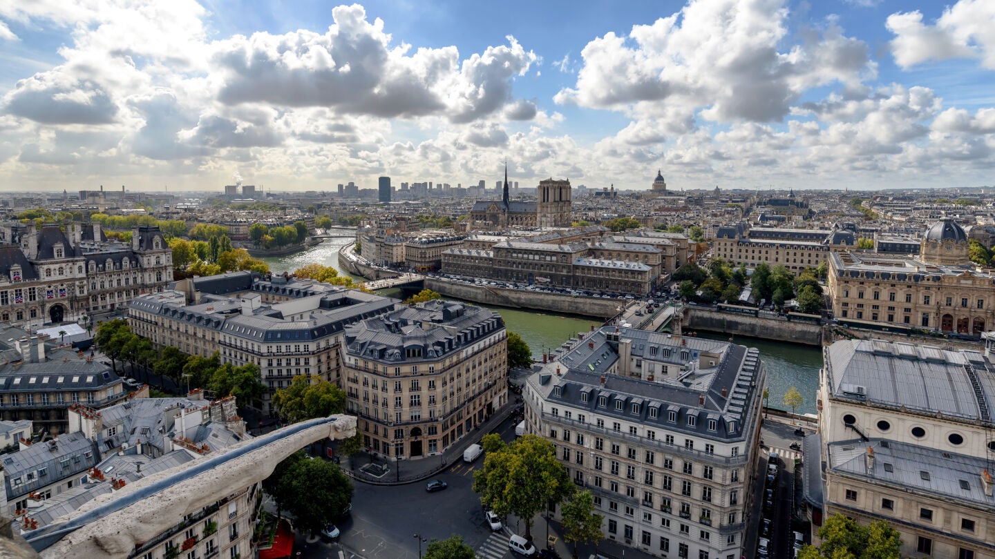 Par&iacute;s y la catedral de Notre Dame al fondo