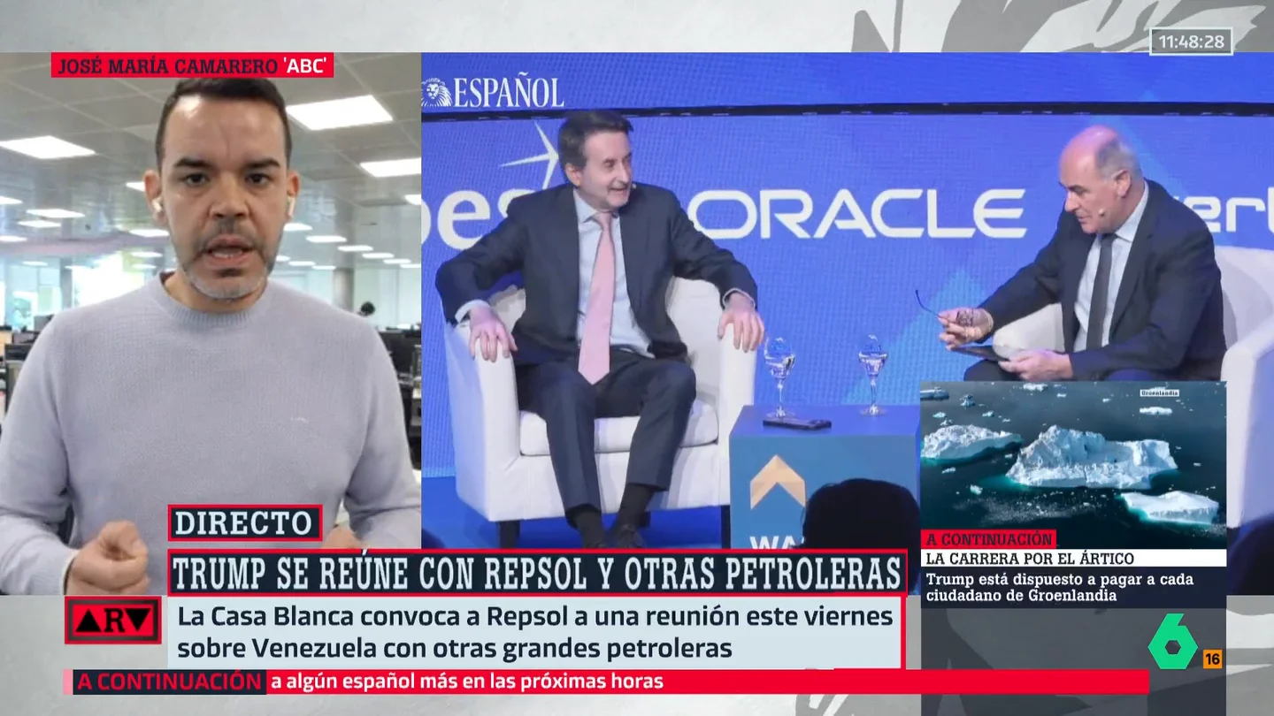 José María Camarero analiza la postura de Repsol con Venezuela: "Sabe que con quien se la tiene que jugar es con Trump" José María Camarero analiza la postura de Repsol con Venezuela: "Sabe que con quien se la tiene que jugar es con Trump"