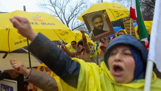 Imagen de una protesta contra el régimen de Irán en EEUU Imagen de una protesta contra el régimen de Irán en EEUU