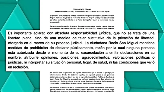 Comunicado del hermano de una excarcelada por Venezuela Comunicado del hermano de una excarcelada por Venezuela
