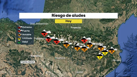 Riesgo de aludes este sábado en el Pirineo Riesgo de aludes este sábado en el Pirineo