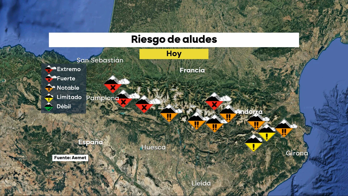 Riesgo de aludes este sábado en el Pirineo Riesgo de aludes este sábado en el Pirineo