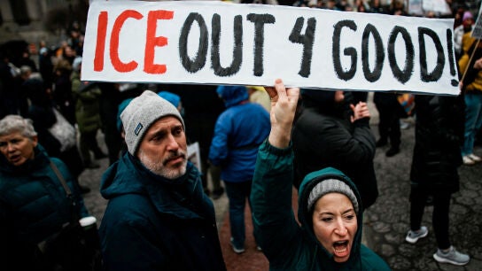 Imagen de las protestas contra el ICE en EEUU por la muerte de Renee Nicole Good