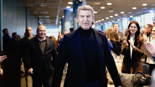 El presidente del Partido Popular, Alberto Núñez Feijóo (c), durante la primera jornada de la 28 Interparlamentaria del PP. El presidente del Partido Popular, Alberto Núñez Feijóo (c), durante la primera jornada de la 28 Interparlamentaria del PP.