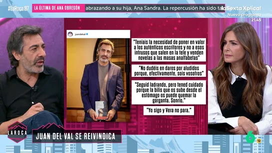 Juan del Val responde a los que criticaron que ganara el Premio Planeta: "Seguid ladrando, yo sigo y Vera no para" Juan del Val responde a los que criticaron que ganara el Premio Planeta: "Seguid ladrando, yo sigo y Vera no para"