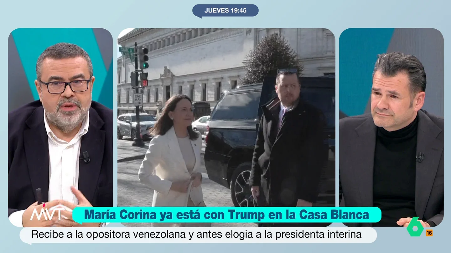Pedro Rodríguez, sobre el juego a dos bandas de Trump con Machado y Delcy: "Ha convertido la política de Venezuela en First Dates" Pedro Rodríguez reflexiona cómo en este momento María Corina Machado es un "solo como amigos" para Donald Trump, mientras Delcy Rodríguez tiene un "atractivo irrefrenable" para la Casa Blanca.