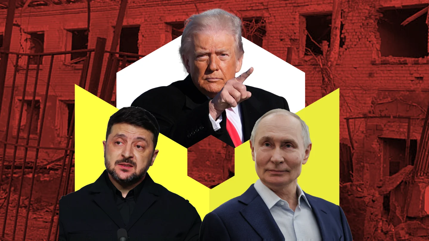 Zelenski, Trump y Putin. Trump vuelve a ponerse del lado de Putin y culpa a Zelenski de retrasar el acuerdo de paz en Ucrania