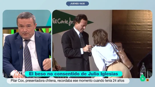 Chema Crespo, sobre los besos de Julio Iglesias a mujeres contra su voluntad: "Eran especialmente asquerosos" La expresentadora chilena Pilar Cox fue besada por el artista sin su consentimiento mientras participaba en un programa de televisión. La actriz explicó que, tras el beso, se sintió "agredida" por el cantante.