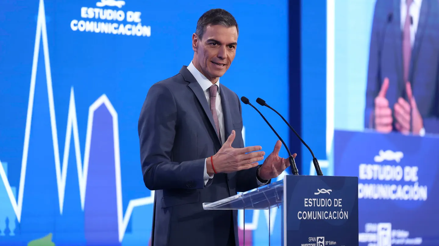 El presidente del Gobierno, Pedro Sánchez, interviene en la clausura del 'Spain Investors Day', este jueves en Madrid. El presidente del Gobierno, Pedro Sánchez, interviene en la clausura del 'Spain Investors Day', este jueves en Madrid.