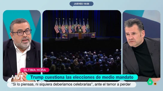 Iñaki López, sobre Trump y EEUU: "La mayor democracia del mundo se puede convertir en una autocracia en auge" El presidente de los Estados Unidos ha cuestionado las elecciones de mitad de mandato que se van a celebrar en noviembre. Para el presentador de Más Vale Tarde es algo "terrible" que podría cambiar la historia.