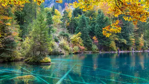 Lago Blausee en Suiza Lago Blausee en Suiza