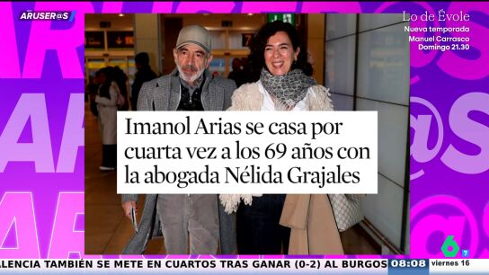 Imanol Arias se casa en secreto a los 69 a&ntilde;os con su novia, N&eacute;lida Grajales