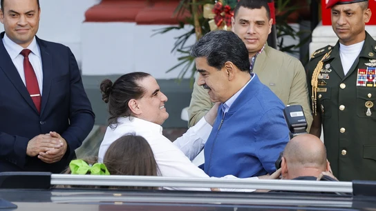 Imagen de archivo de Nicolás Maduro con Alex Saab Imagen de archivo de Nicolás Maduro con Alex Saab