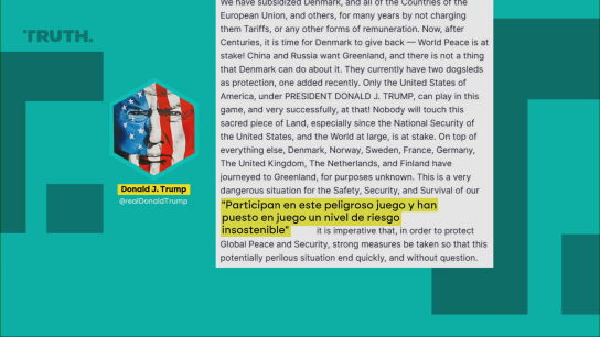 Trump anuncia aranceles a los pa&iacute;ses europeos que han enviado tropas a Groenlandia.