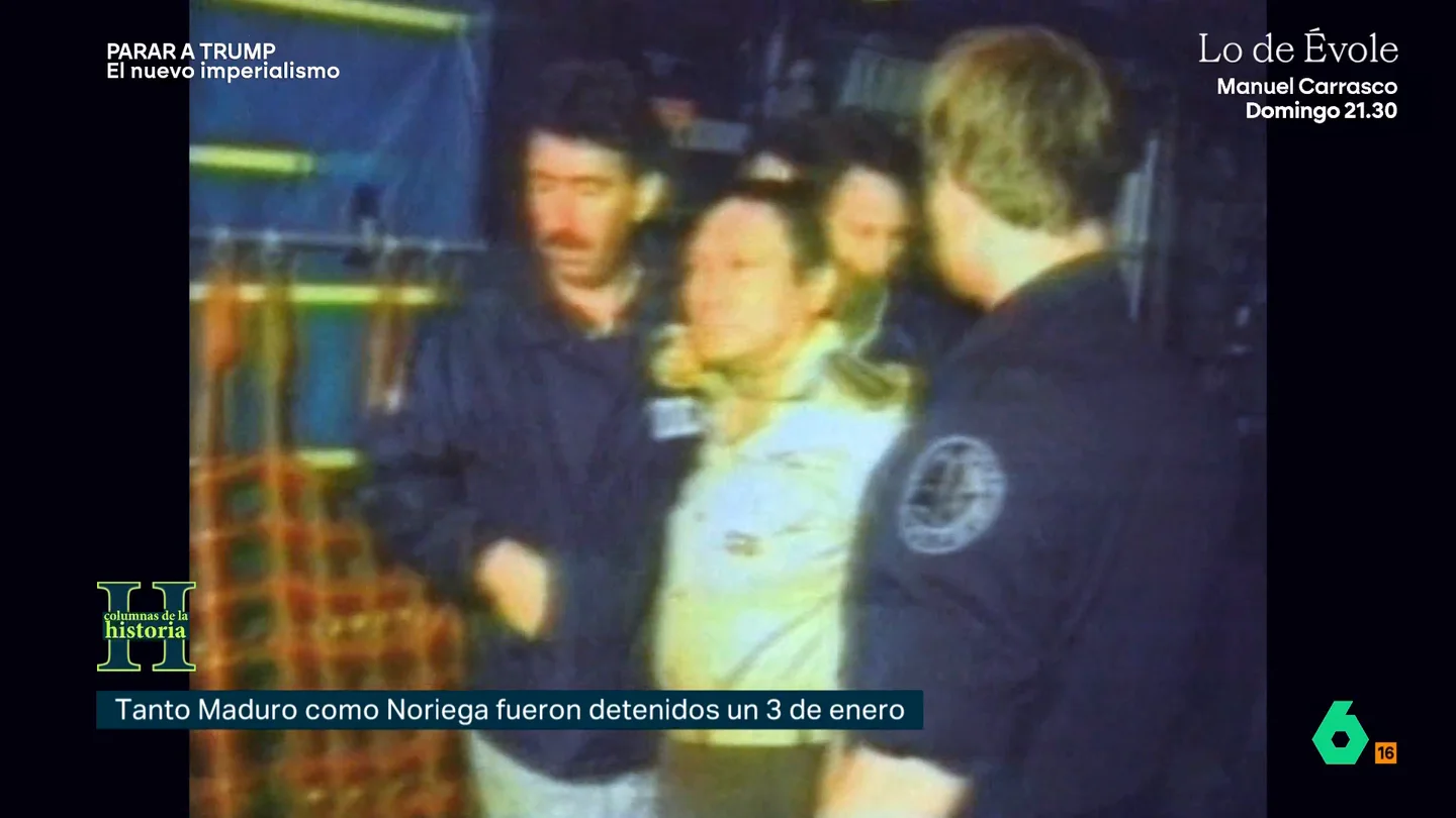 Maduro y Noriega, caminos paralelos: la delta force, acusaciones de narcotráfico y un juicio en EEUU Un 3 de enero de 2026, las fuerzas especiales se llevan a Nicolás Maduro. Ese mismo día, 37 años antes, hacían lo mismo con Manuel Noriega en Panamá. Dos casos sorprendentemente similares que analiza laSexta Columna en este vídeo.