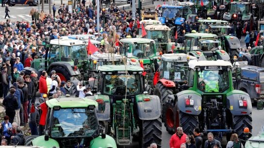 Protestas de agricultores contra el acuerdo de la UE con Mercosur.