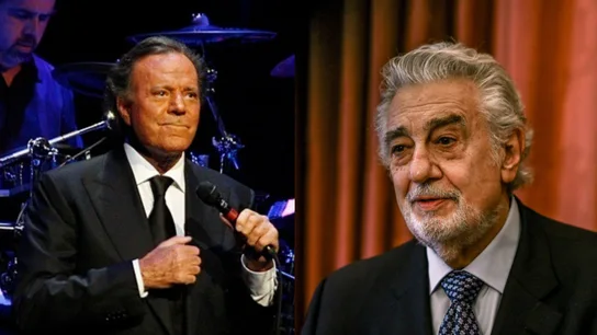 Los cantantes Julio Iglesias y Plácido Domingo. Los cantantes Julio Iglesias y Plácido Domingo.