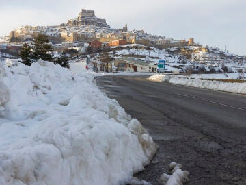 Castillo de Morella con nieve