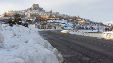 Castillo de Morella con nieve