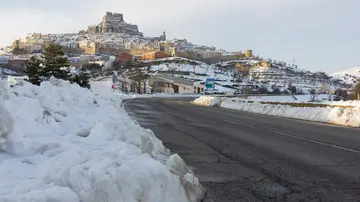Castillo de Morella con nieve Castillo de Morella con nieve