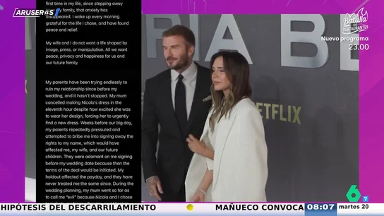 Brooklyn Beckham afirma que no quiere reconciliarse con Victoria y David Beckham: "Me presionaron e intentaron sobornarme" Brooklyn Beckham afirma que no quiere reconciliarse con Victoria y David Beckham: "Me presionaron e intentaron sobornarme"