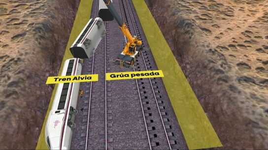 As&iacute; es la lucha por llegar al Alvia tras el accidente de Adamuz: vagones aplastados, restos de pasajeros y gr&uacute;as gigantes en acci&oacute;n