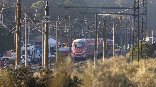 Cabecera del tren Iryio siniestrado en el accidente ferroviario en Adamuz Cabecera del tren Iryio siniestrado en el accidente ferroviario en Adamuz