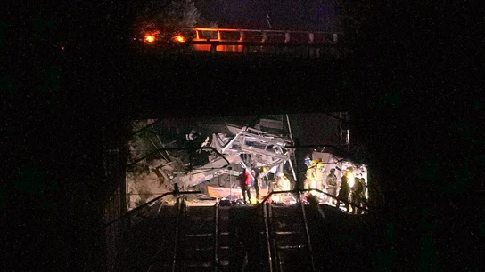 Lugar del accidente en Gelida (Barcelona) que deja un muerto y más de 30 heridos Lugar del accidente en Gelida (Barcelona) que deja un muerto y más de 30 heridos