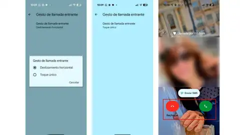 Cambiando el gesto de responder llamada Cambiando el gesto de responder llamada