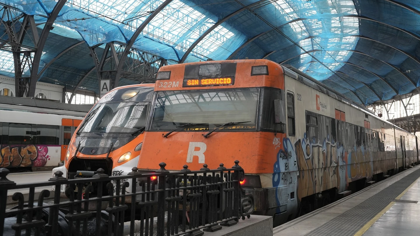 Imagen de trenes de Rodalies en la Estación de Francia de Barcelona. Imagen de trenes de Rodalies en la Estación de Francia de Barcelona