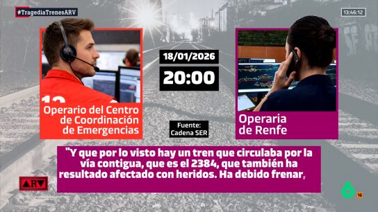 Renfe avis&oacute; al 112 Madrid de heridos en el Alvia 18 minutos despu&eacute;s del siniestro por "un frenazo", no por un descarrilamiento