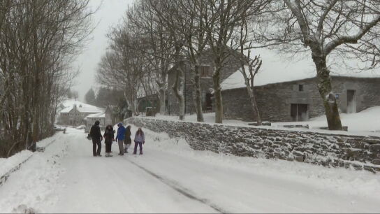 Imagen de la nevada en O Cebreiro (Lugo)