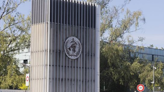Imagen de la fachada de la sede de la Organizaci&oacute;n Mundial de la Salud