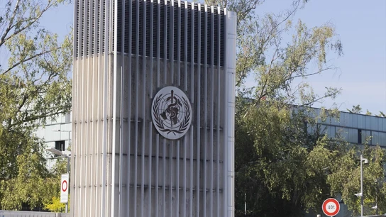 Imagen de la fachada de la sede de la Organización Mundial de la Salud Imagen de la fachada de la sede de la Organización Mundial de la Salud