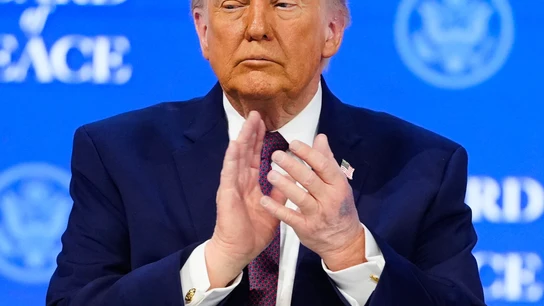 El presidente de EEUU, Donald Trump, este jueves en el Foro de Davos, en Suiza. El presidente de EEUU, Donald Trump, este jueves en el Foro de Davos, en Suiza.