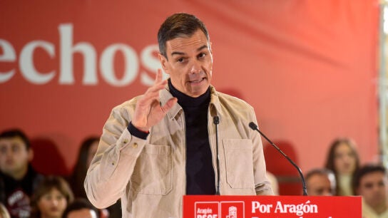 Pedro S&aacute;nchez en un acto del PSOE en Huesca