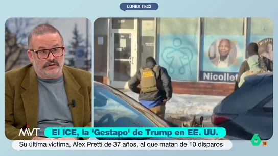 Edu Galán, sobre el asesinato de Alex Pretti a manos del ICE: "Minnesota es una situación de pregueto" Edu Galán reflexiona en este vídeo sobre los métodos del ICE, la policía migratoria de Trump que muchos comparan ya con la Alemania nazi, tras el asesinato de Alex Pretti.