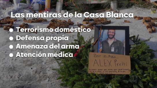 Grafismo de las mentiras que el 'trumpismo' ha vertido sobre Alex Pretti