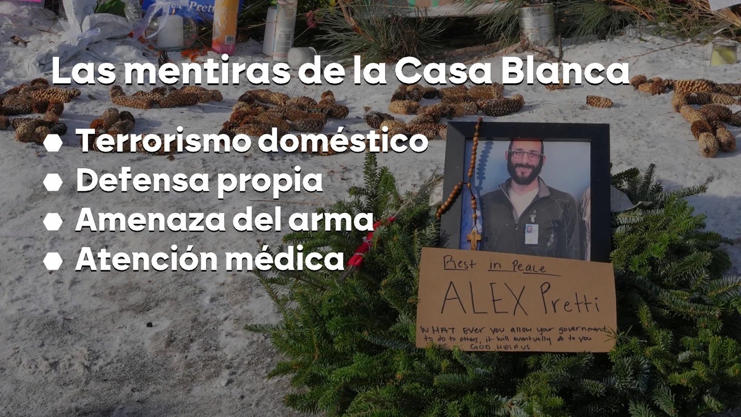 Grafismo de las mentiras que el 'trumpismo' ha vertido sobre Alex Pretti Grafismo de las mentiras que el 'trumpismo' ha vertido sobre Alex Pretti