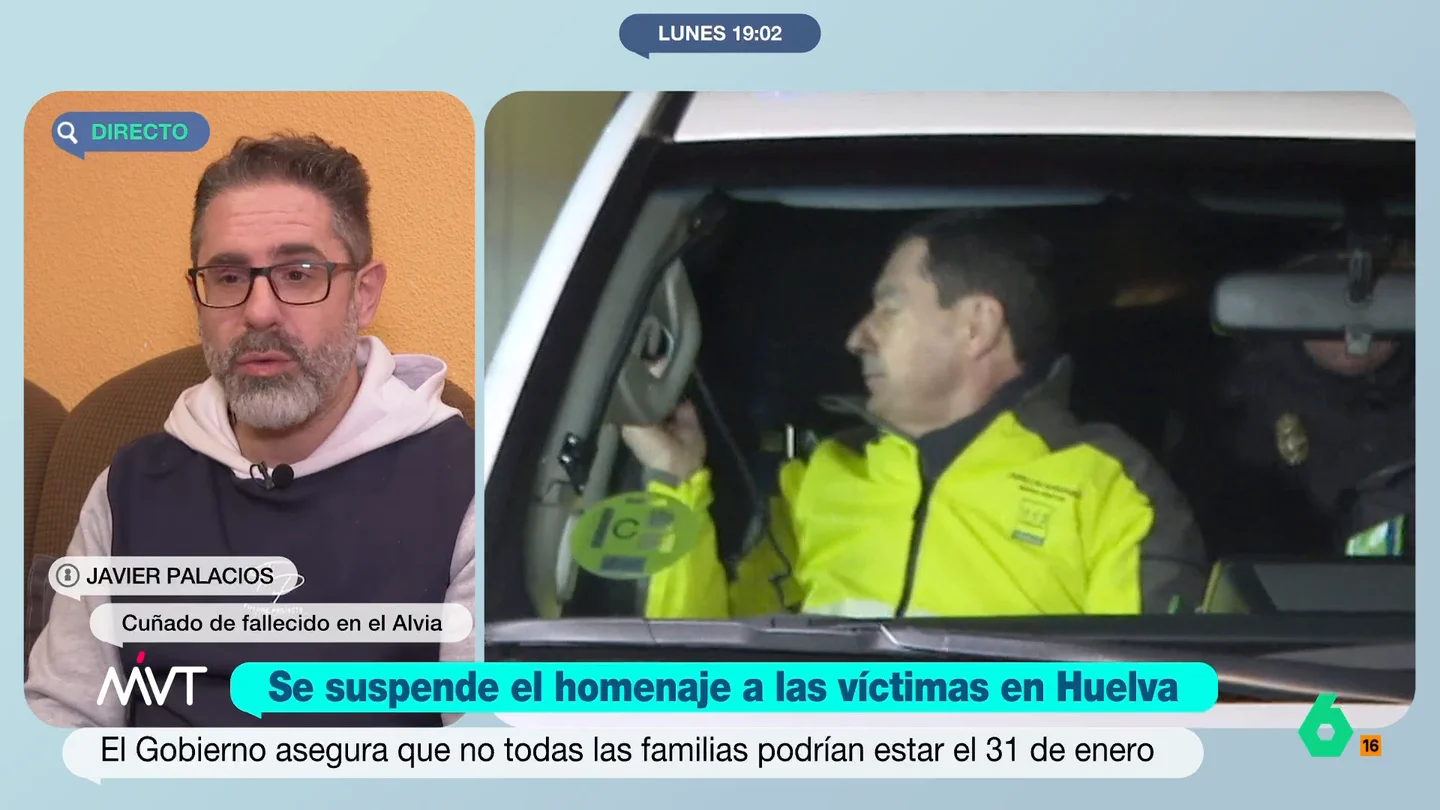Javier Palacios, perdió a su cuñado en Adamuz: "No íbamos a ir al homenaje, no nos queremos juntar con la gente del Gobierno" Palacios expone que sus suegros, antes de conocer que se iba a celebrar un homenaje de Estado, tenían claro que no iban a asistir. "Para nosotros Agustín no se ha muerto, lo han matado", afirma.