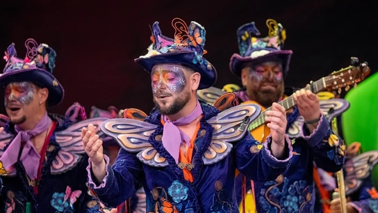 La comparsa Los mariposas, en el certamen del Carnaval de Cádiz (COAC) de 2026 La comparsa Los mariposas, en el certamen del Carnaval de Cádiz (COAC) de 2026