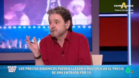 Paco Jiménez explica cómo funcionan los precios dinámicos de las entradas para conciertos: "Puede multiplicarse por diez" Paco Jiménez analiza la nueva estrategia de precios dinámicos para ajustar en tiempo real el coste de la entrada de un concierto en función de la demanda. Una táctica que, opina en este vídeo, "no tiene ningún sentido".