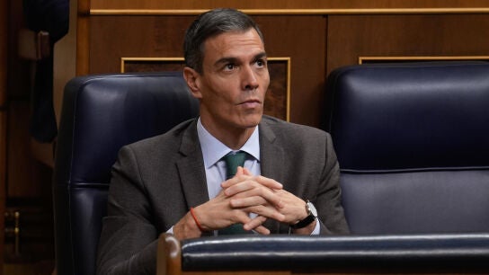 El presidente del Gobierno, Pedro S&aacute;nchez, durante el pleno extraordinario del Congreso de los Diputados este martes, en Madrid.