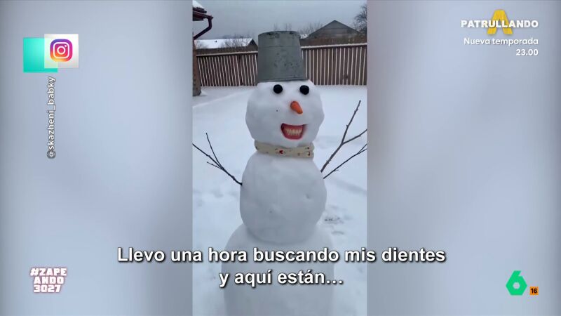 Mu&ntilde;ecos de nieve con dentadura postiza, espaguetis congelados y una "hostia": los v&iacute;deos m&aacute;s locos del temporal de nieve