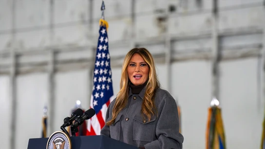 Imagen de archivo de la primera dama de los Estados Unidos, Melania Trump Imagen de archivo de la primera dama de los Estados Unidos, Melania Trump