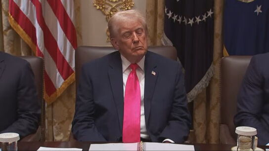 Imagen de Donald Trump dormido durante una reuni&oacute;n del gabinete presidencial