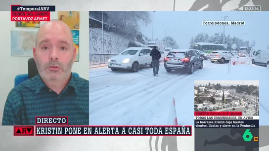 Rubén del Campo, portavoz de AEMET: "Una vez que pase Kristin, llegará aire húmedo y templado procedente del Atlántico" Rubén del Campo, portavoz de AEMET: "Una vez que pase Kristin, llegará aire húmedo y templado procedente del Atlántico"
