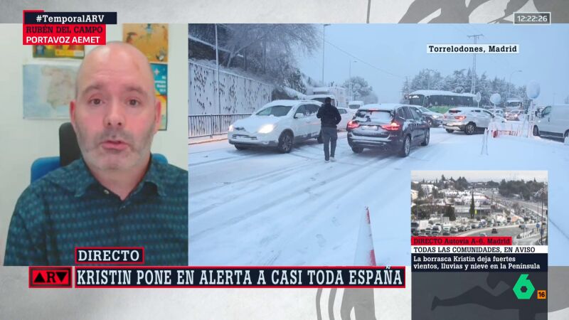 Rub&eacute;n del Campo, portavoz de AEMET: "Una vez que pase Kristin, llegar&aacute; aire h&uacute;medo y templado procedente del Atl&aacute;ntico"