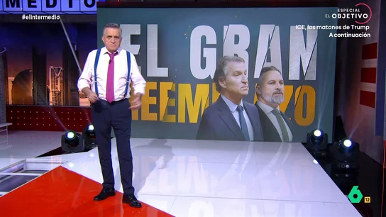 Wyoming advierte sobre 'el gran reemplazo': "Va a llevar a la Moncloa a un gobierno racista y machista" El presentador expone que, si se hace caso a las encuestas, el ejecutivo progresista actual será sustituido por un vicepresidente que propone deportaciones masivas y un presidente "que le está copiando el discurso".