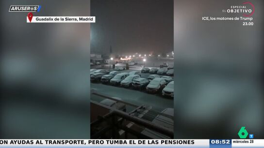 Los v&iacute;deos de los espectadores de Aruser@s del temporal de nieve: "Mirad la nevada que est&aacute; cayendo en el centro de Madrid"